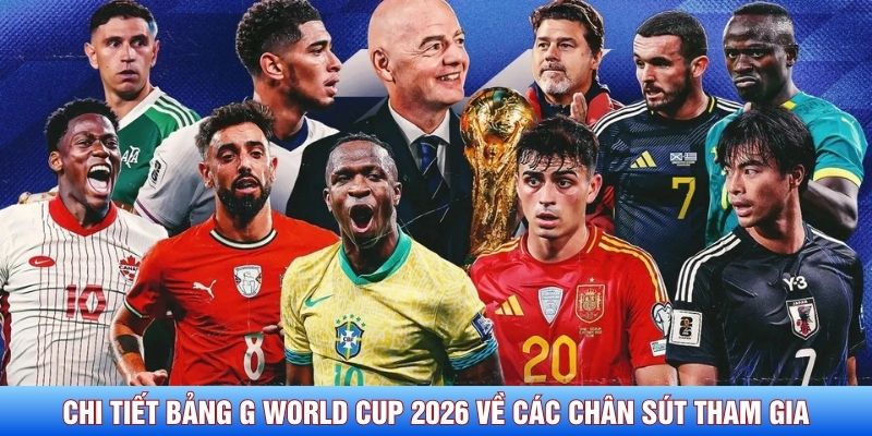 Chi tiết bảng G World Cup 2026 về các chân sút tham gia thi đấu